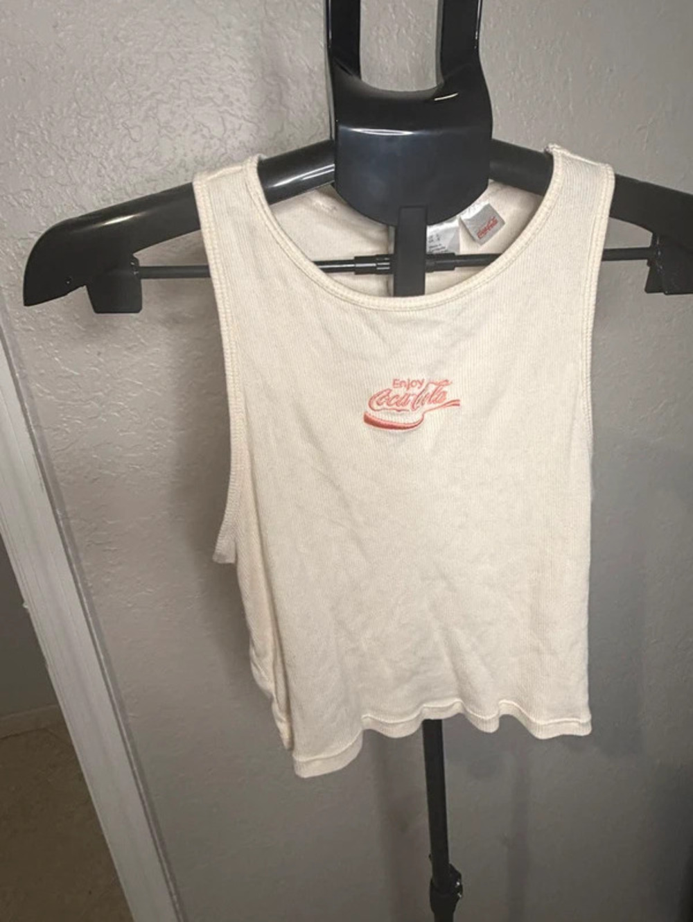 Retro Coca-Cola Embroidered Crop Tank Top Size Large